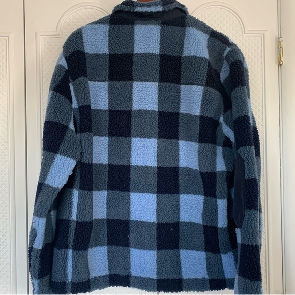 Boden | Sherpa Button up Shacket Blue Check XL - Picture 12 of 14
